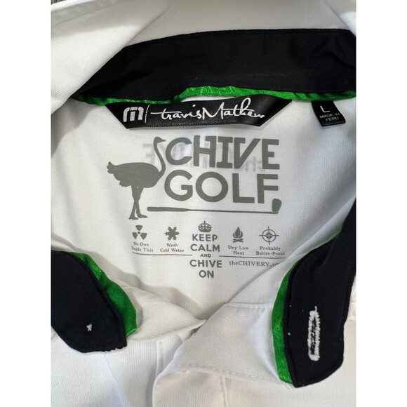 Travis Mathew The Chive Chive Golf White Polo Shirt - Men's Size Large *READ* - Picture 7 of 12